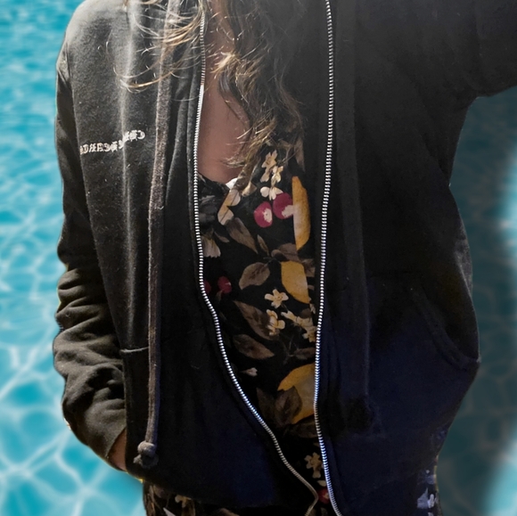 CHROME HEARTS Double Thick Thermal 'Malibu' Hoodie with Sterling Silver Zip S - Picture 5 of 11